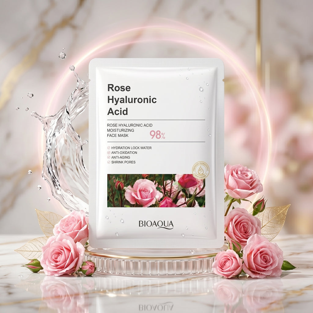 BIOAQUA Rose Hyaluronic Acid Moisturizing Facial Sheet Mask (25g)
