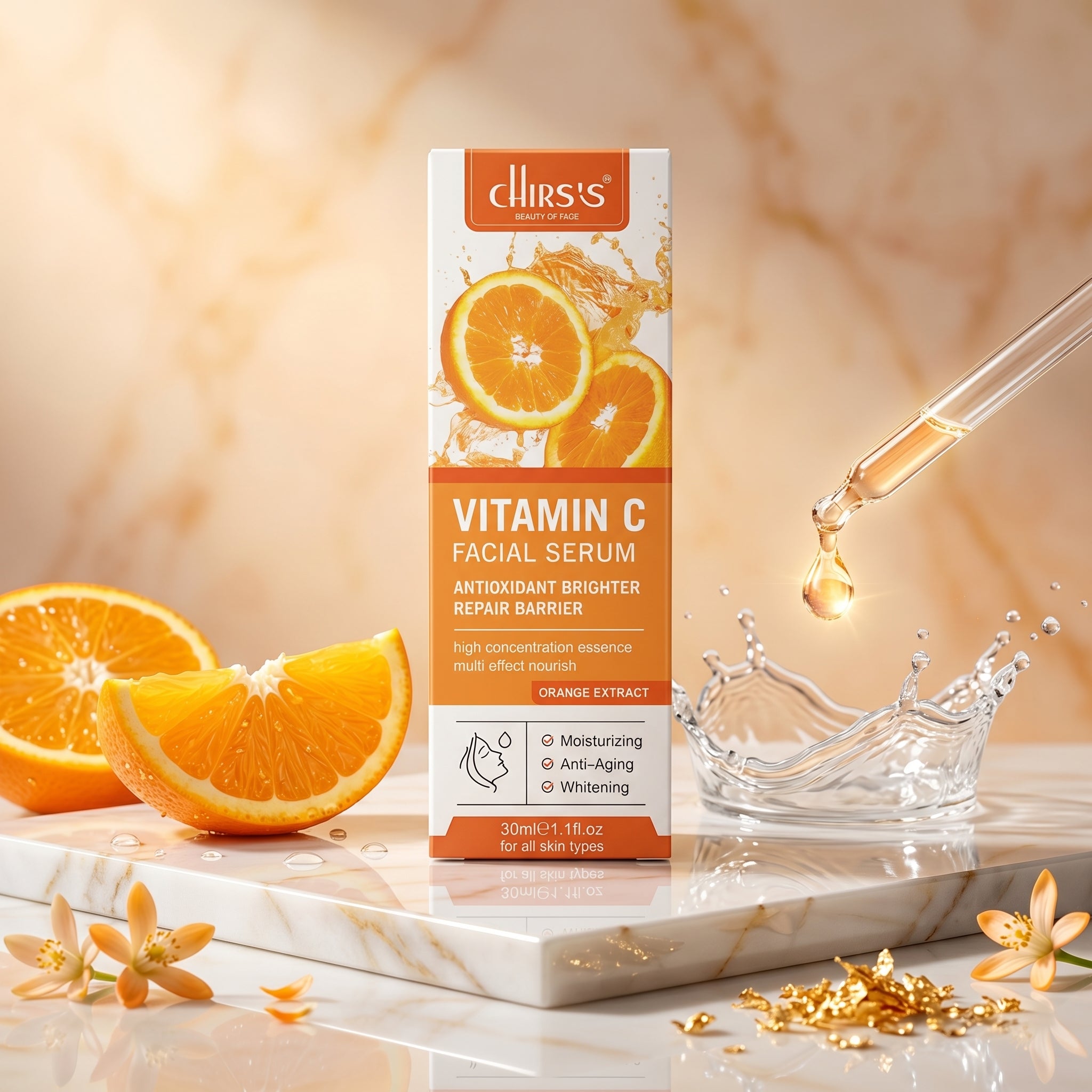 Chirs Vitamin C Facial Serum – Antioxidant Brightening & Skin Repair