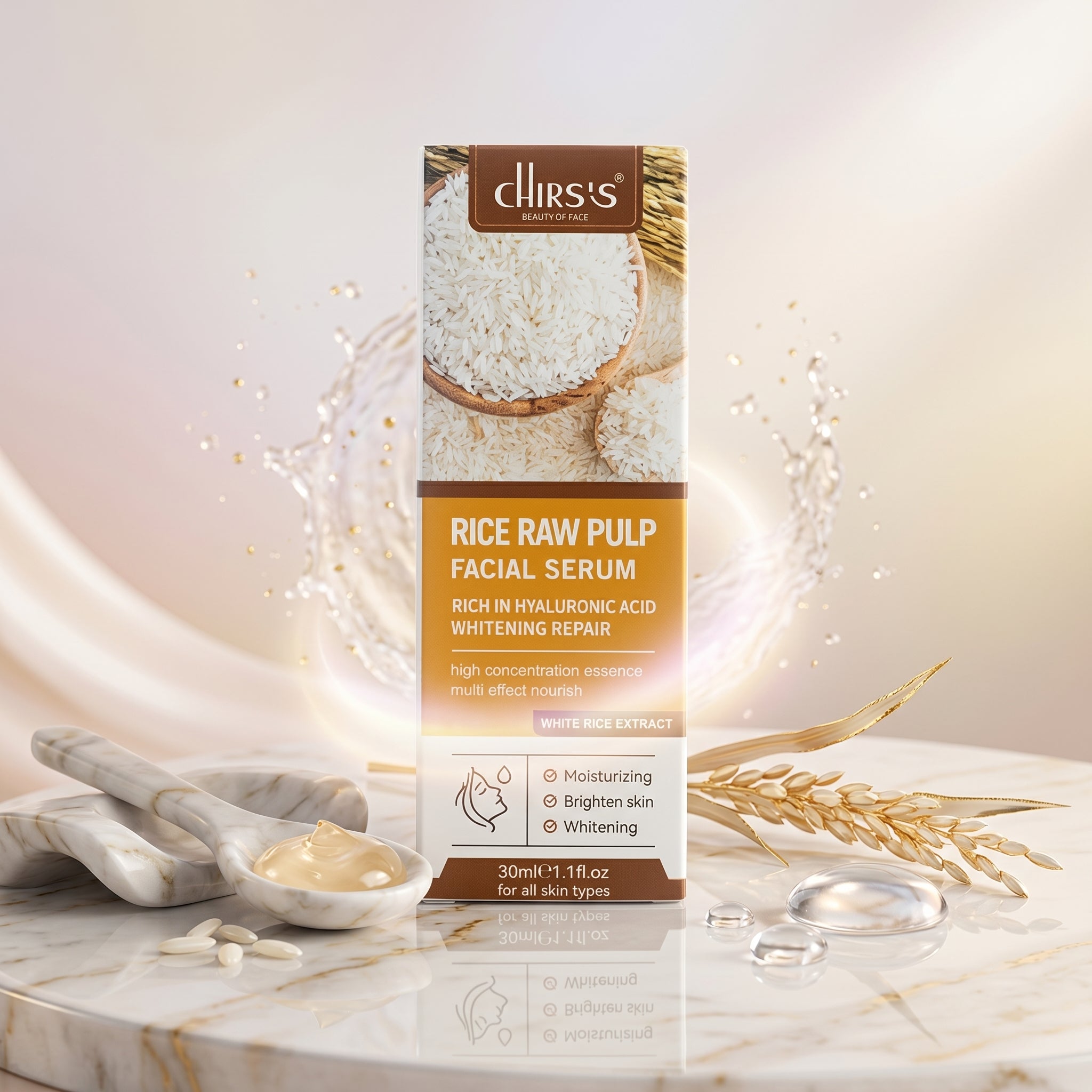 Chirs’s Rice Raw Pulp Facial Serum – Hydrating & Whitening Repair (30ml)