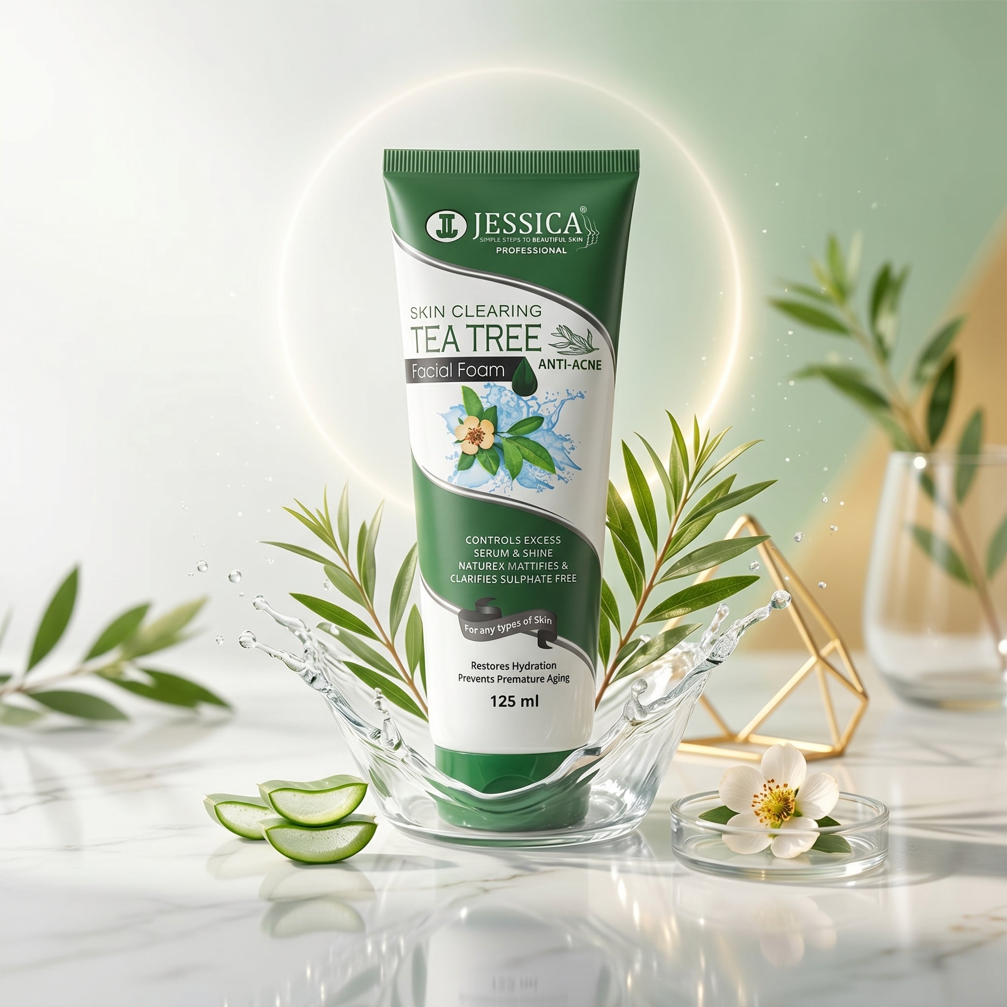 Jessica Skin Clearing Tea Tree Anti-Acne Facial Foam (125ml)