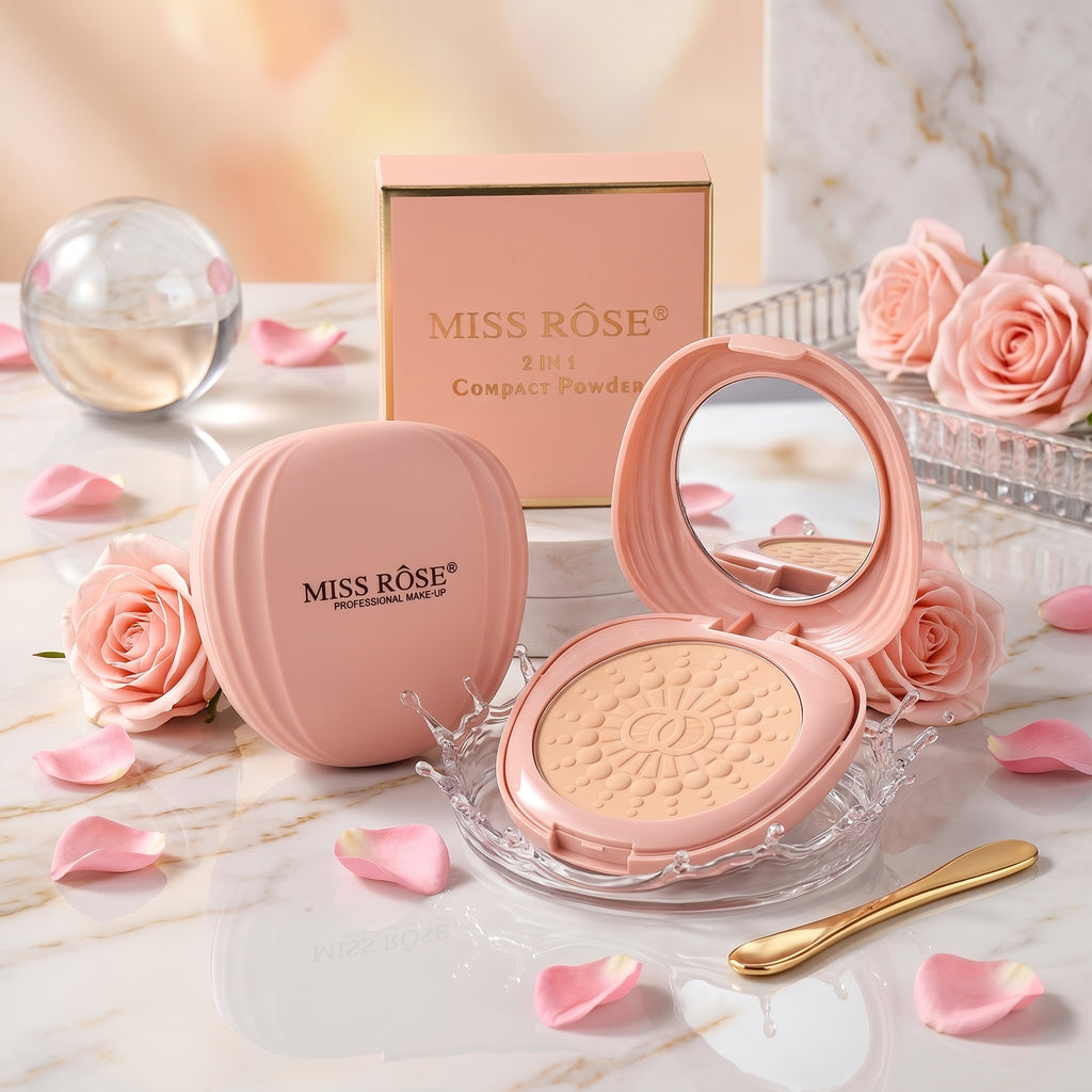 MISS ROSE 2 in 1 Compact Powder