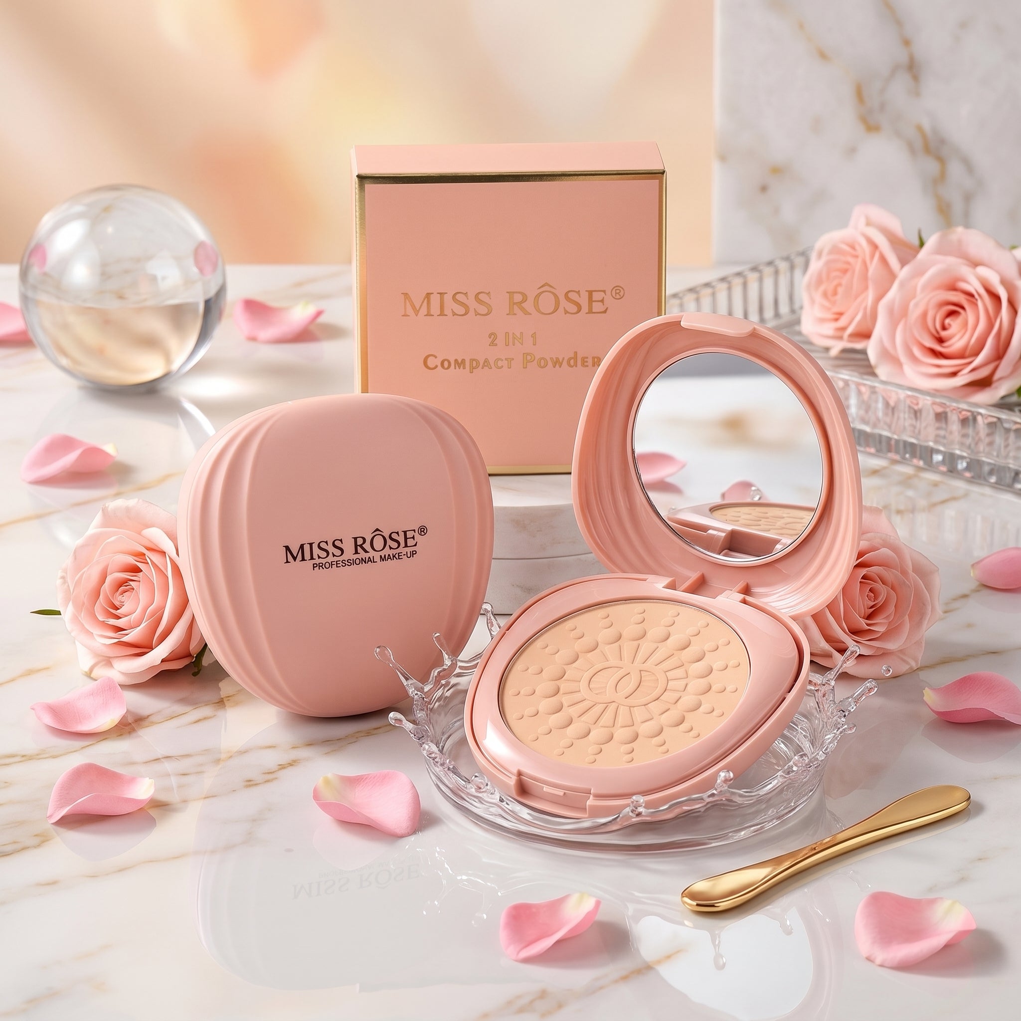 MISS ROSE 2 in 1 Compact Powder
