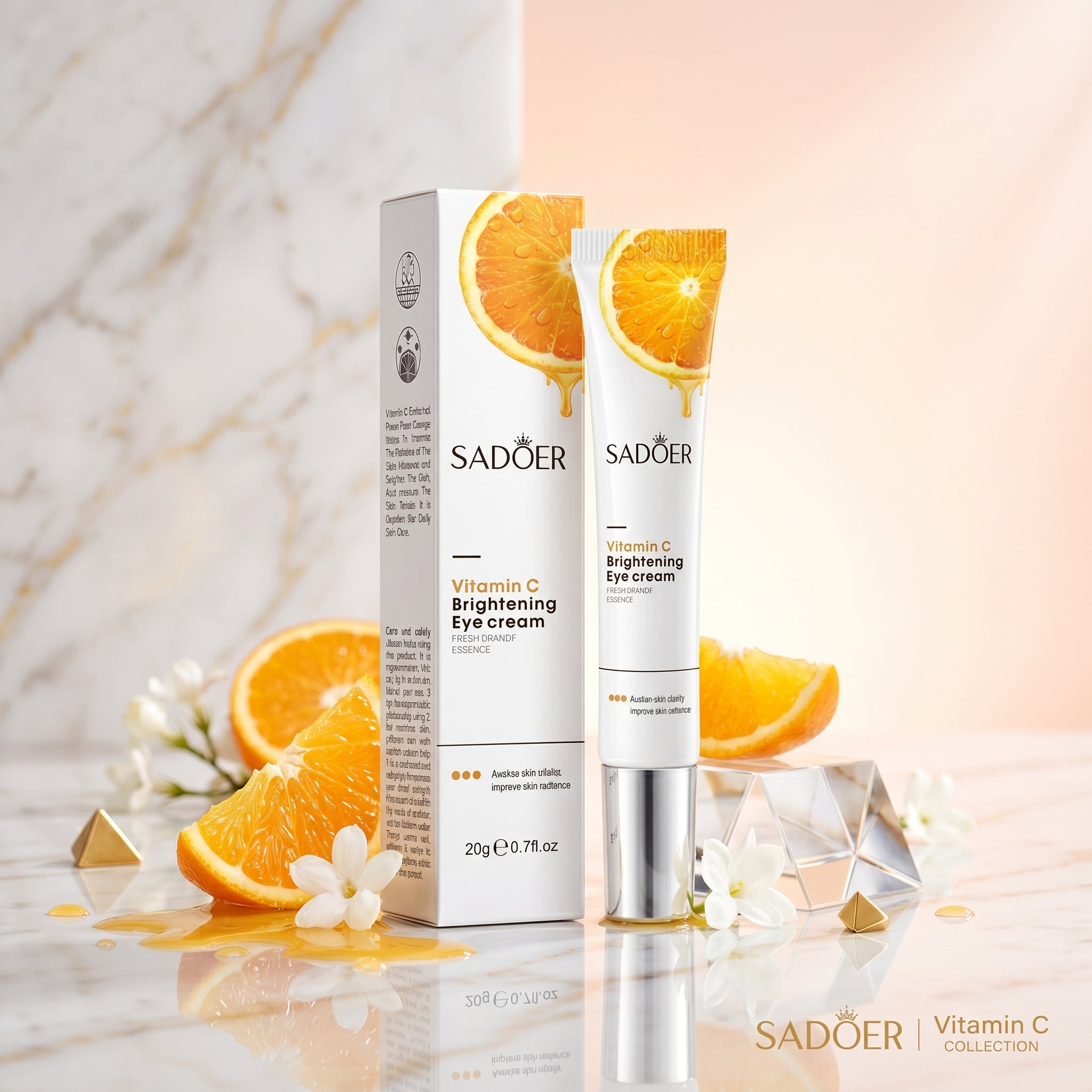 SADOER Vitamin C Brightening Eye Cream – Dark Circles & Puffiness Care (20g)